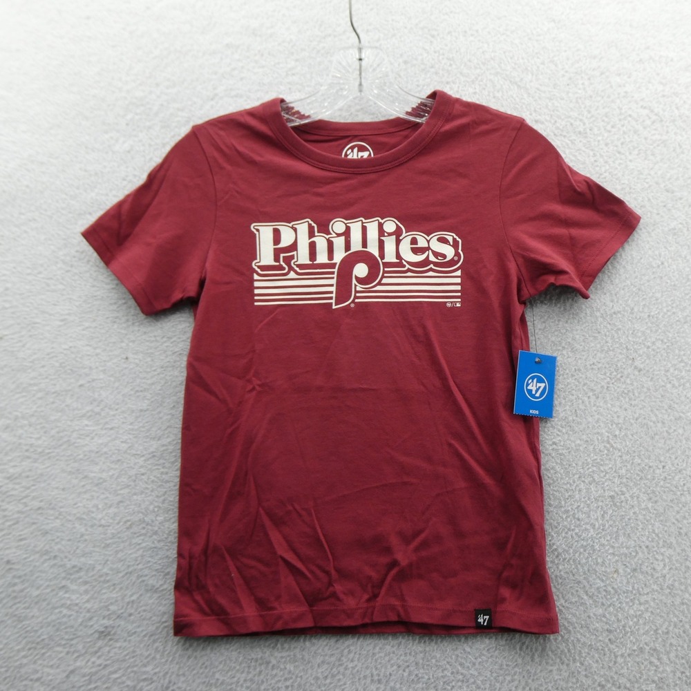 47 Brand Shirt Kids Medium Philadelphia Phillies Red Short Sleeve Cotton 12441